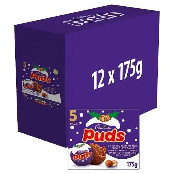 Cadbury Milk Chocolate Puds 5 Pack Multipack 175g (Case of 12) - Honesty Sales
