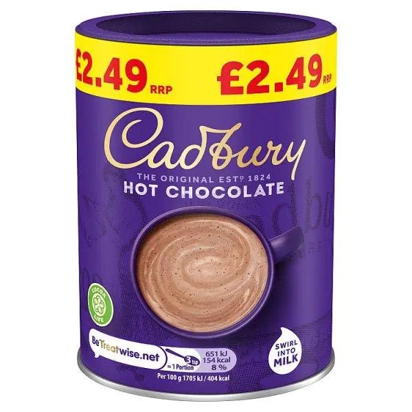 Cadbury Original Drinking Hot Chocolate 250g (Case of 6) - Honesty Sales