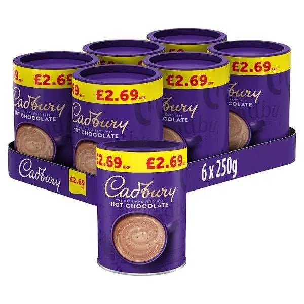 Cadbury Original Drinking Hot Chocolate 250g (Case of 6) - Honesty Sales