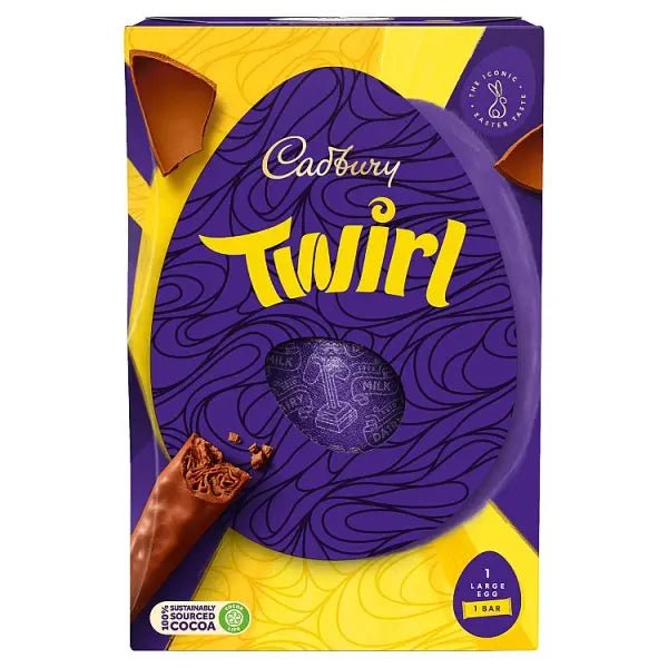 Cadbury Twirl Chocolate Easter Egg, 198g (Case of 6) - Honesty Sales