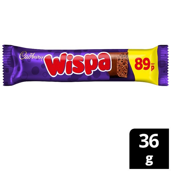 Cadbury Wispa Chocolate Bar 36g (48 x 36g) - Honesty Sales
