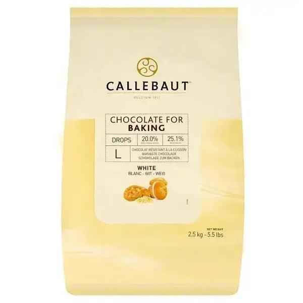 Callebaut White Chocolate Baking Drops 2.5kg - Honesty Sales