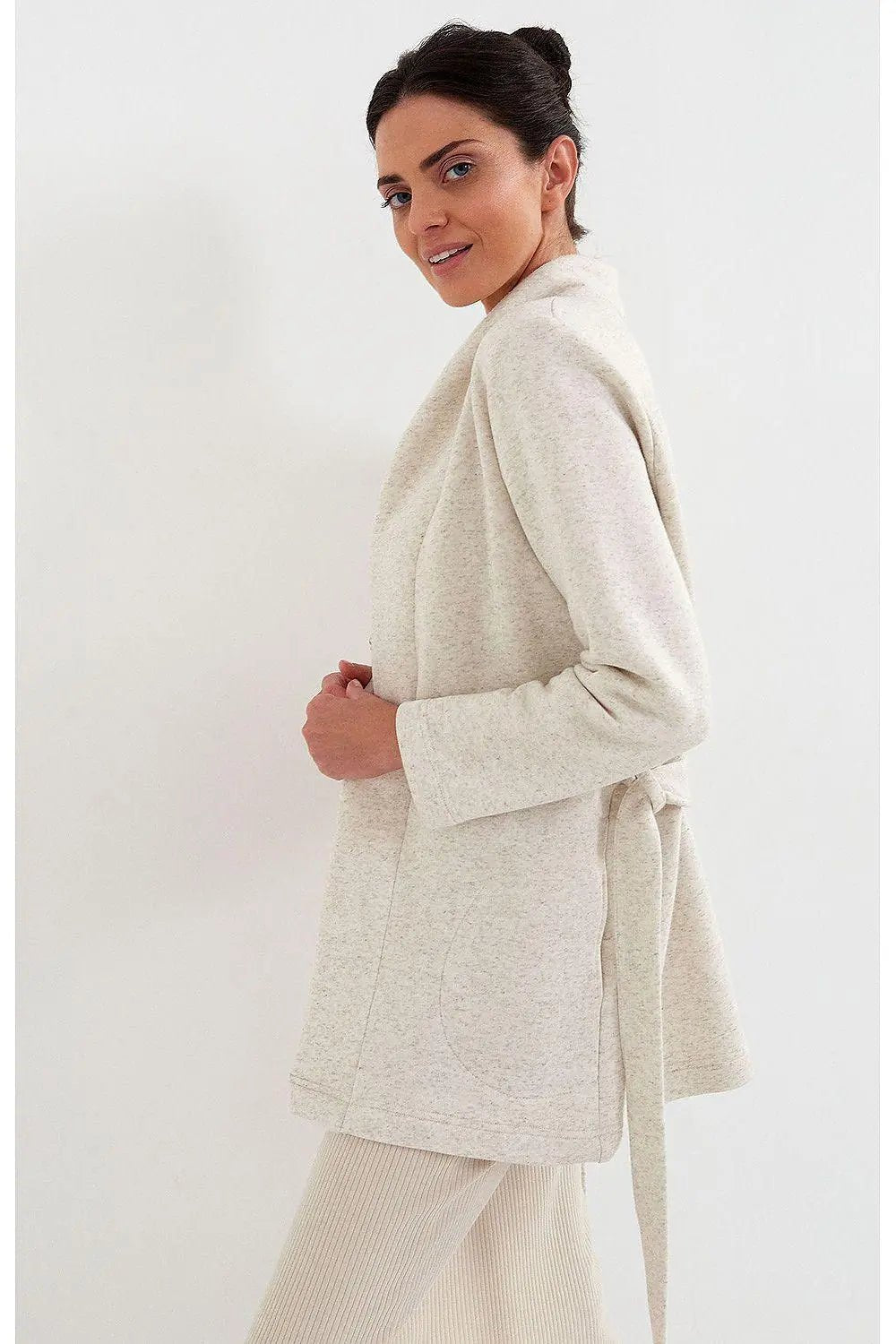 Cana warm knitted fabric short Womens bathrobe - Honesty Sales