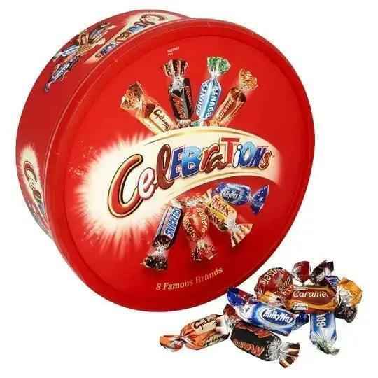 Celebrations Milk Chocolate Box Of Mini Chocolate & Biscuit Bars Sharing Tub 650g - Honesty Sales