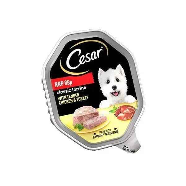 Cesar Classics Terrine Dog Food Tray Chicken & Turkey in Loaf 150g (Case of 14) - Honesty Sales