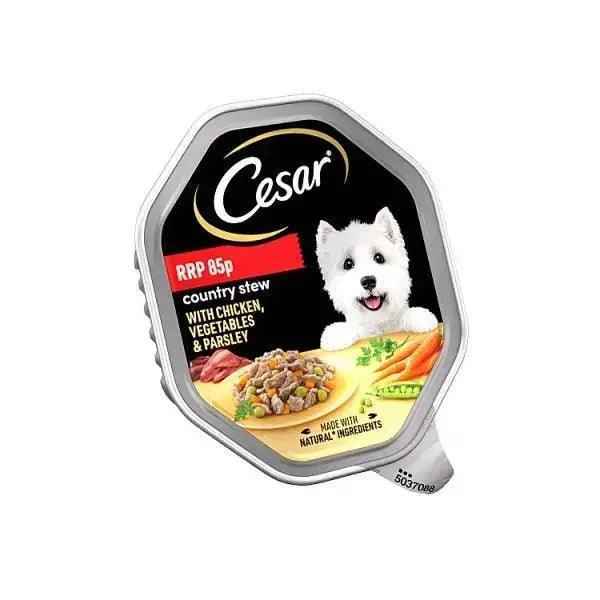 Cesar Country Kitchen Dog Food Tray Chicken & Veg in Gravy 150g (Case of 14) - Honesty Sales