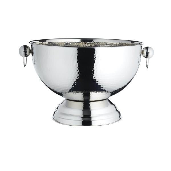 CHAMPAGNE BOWL 37X25CM HAMMERED SS - Honesty Sales