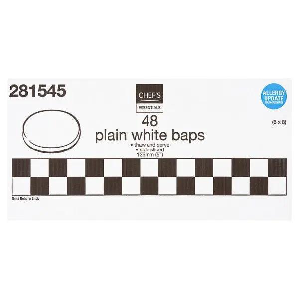 Chef's Essentials 48 Plain White Baps - Honesty Sales