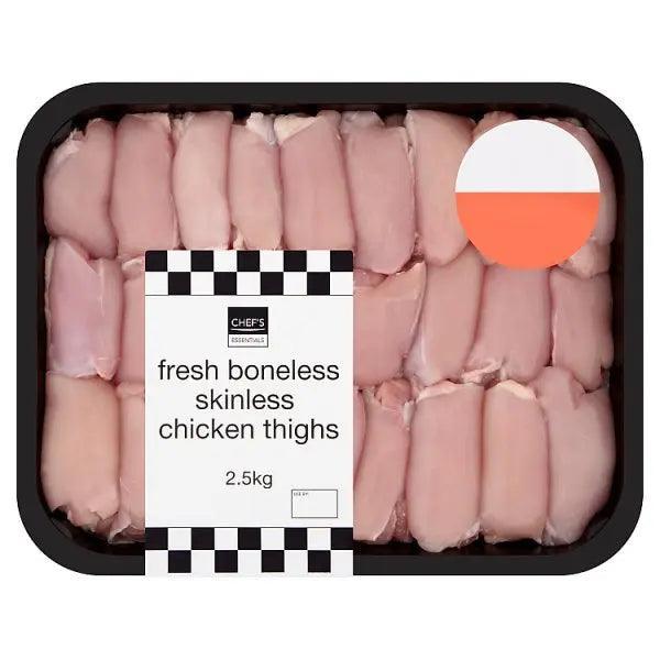 Chef's Essentials Fresh Boneless Skinless Chicken Thighs 2.5kg - Honesty Sales