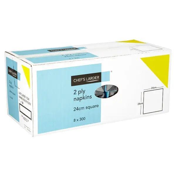 Chef's Larder 300 Napkins 2 Ply Black 24cm - Honesty Sales