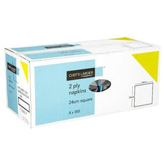 Chef's Larder 300 Napkins 2 Ply Black 24cm - Honesty Sales