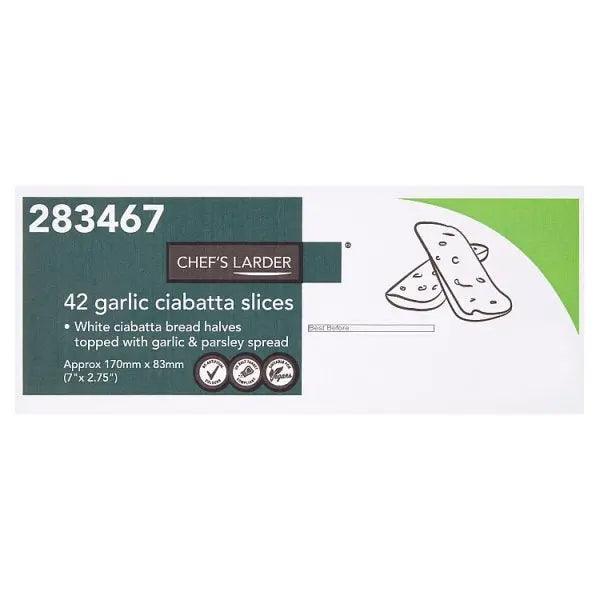 Chef's Larder 42 Garlic Ciabatta Slices - Honesty Sales