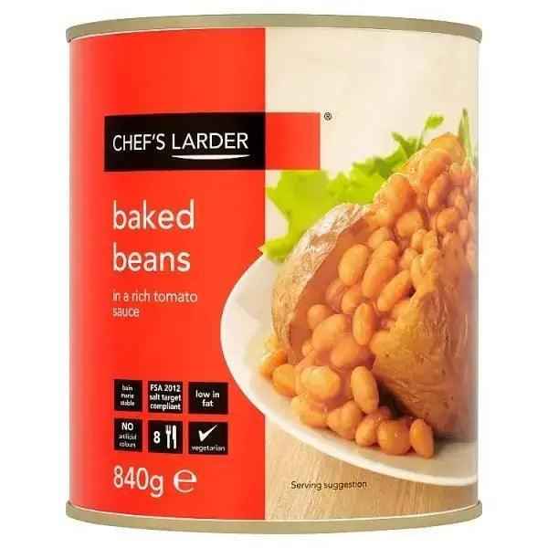 Chef's Larder Baked Beans in a Rich Tomato Sauce 840g - Honesty Sales