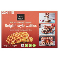 Chef's Larder Belgian Style Waffles 20 x 90g - Honesty Sales
