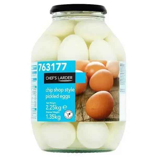 Chef's Larder Chip Shop Style Pickled Eggs 2.25kg (Drained Weight 1.35kg) - Honesty Sales