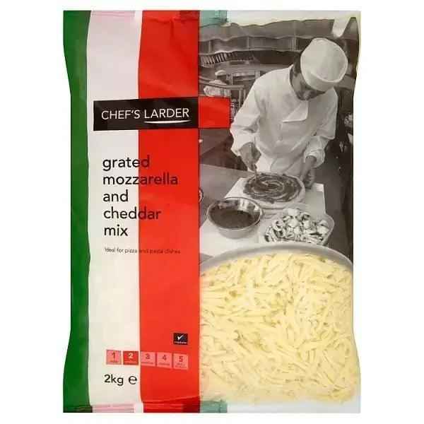 Chef's Larder Grated Mozzarella and Cheddar Mix 2kg - Honesty Sales