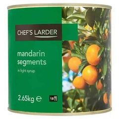 Chef's Larder Mandarin Segments in Light Syrup 2.65kg (Drained Weight 1.5kg) - Honesty Sales