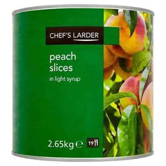 Chef's Larder Peach Slices in Light Syrup 2.65kg (Drained Weight 1.5kg) - Honesty Sales