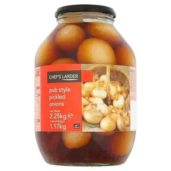 Chef's Larder Pub Style Pickled Onions 2.25kg (Drained Weight 1.17kg) - Honesty Sales