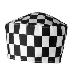 Chef Skull Cap Black-White Check - Pack of 2 - Honesty Sales