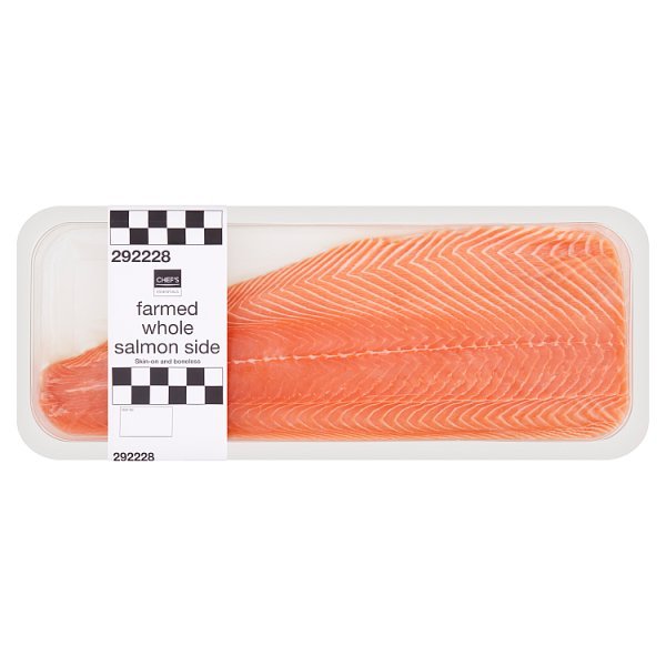Chef's Essentials Farmed Whole Salmon Side 1kg (1 x 1kg) - Honesty Sales