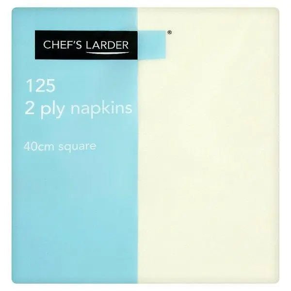 Chefs Larder 125 2 Ply Cream Napkins 40cm Square - Sets of 125 - Honesty Sales