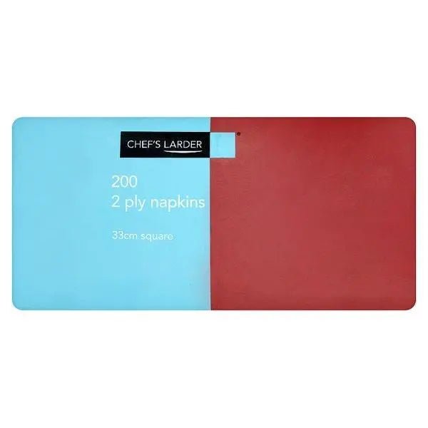 Chefs Larder 200 2ply Burgundy Napkins 33cm Square - Honesty Sales