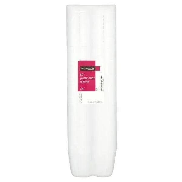 Chefs Larder 80 Plastic Shot Glasses 2cl - Honesty Sales