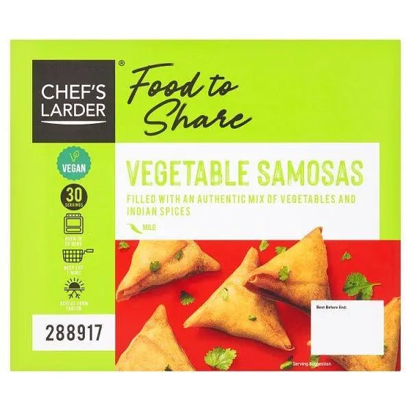 Chefs Larder Food to Share Vegetable Samosas 900g - Honesty Sales