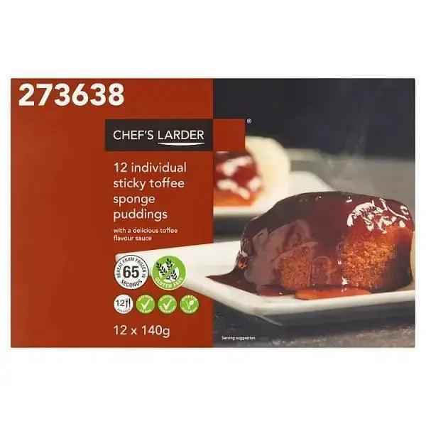Chefs Larder Individual Sticky Toffee Sponge Puddings 12 x 140g - Honesty Sales