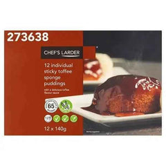 Chefs Larder Individual Sticky Toffee Sponge Puddings 12 x 140g - Honesty Sales