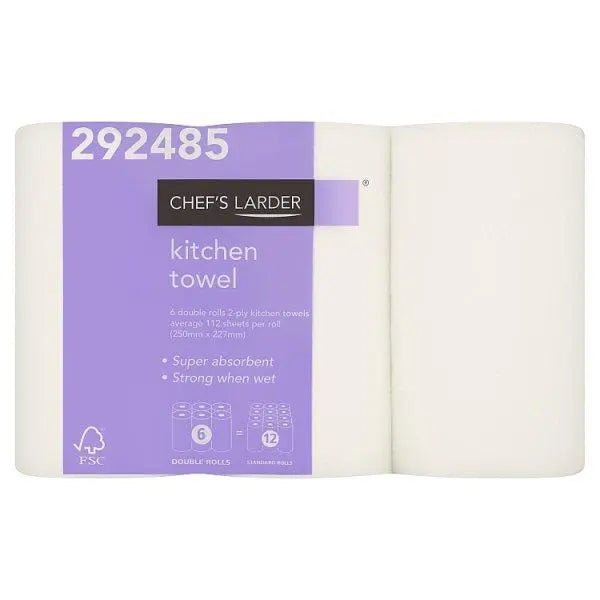 Chef's Larder Kitchen Towel 6 Double Rolls - Honesty Sales