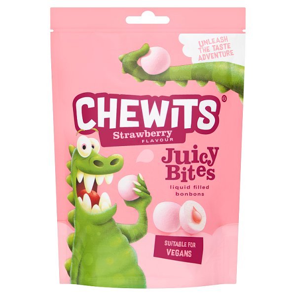 Chewits Strawberry Flavour Juicy Bites 115g (10 x 115g) - Honesty Sales
