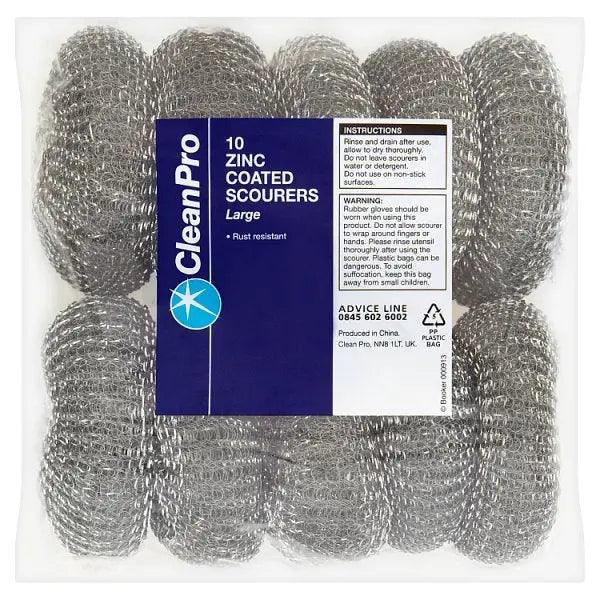 CleanPro 10 Zinc Coated Scourers Large - Honesty Sales