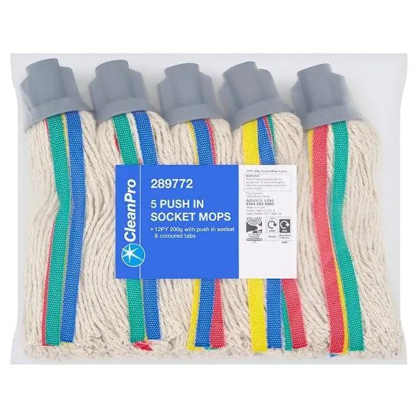 CleanPro 5 Push In Socket Mops - Honesty Sales