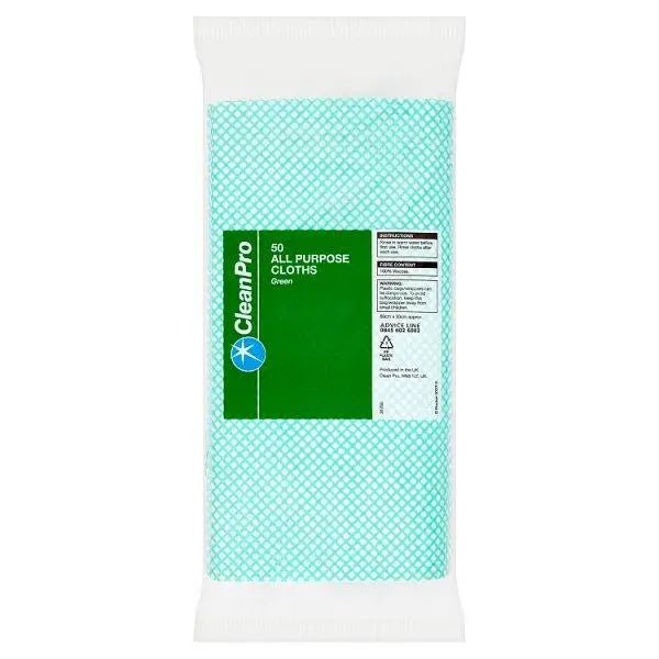 CleanPro 50 All Purpose Cloths Green - Honesty Sales