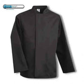 Coolmax Chefs Jacket Long Sleeve Black - White - Honesty Sales