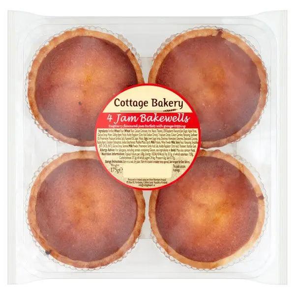 Cottage Bakery 4 Jam Bakewells 175g (Case of 6) - Honesty Sales