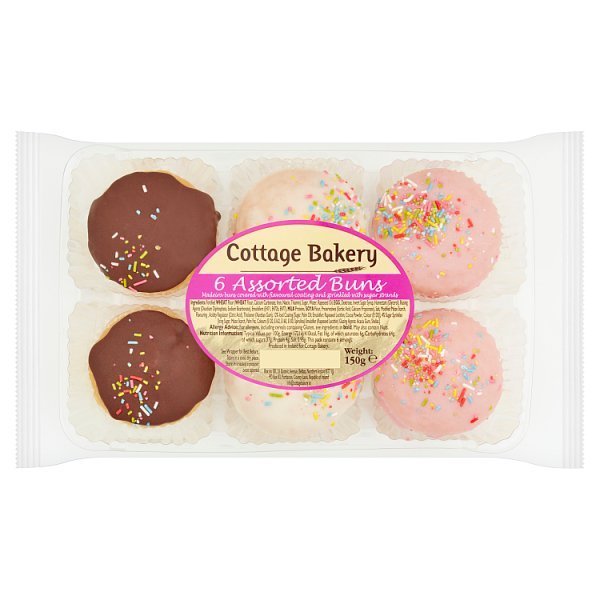Cottage Bakery 6 Assorted Buns 150g (6 x 150g) - Honesty Sales