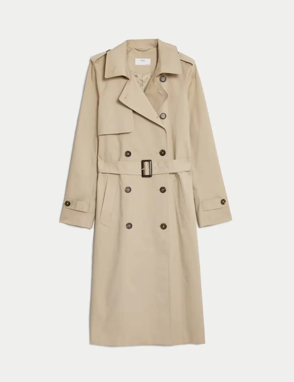 Cotton Rich Belted Longline Trench Coat - Honesty Sales