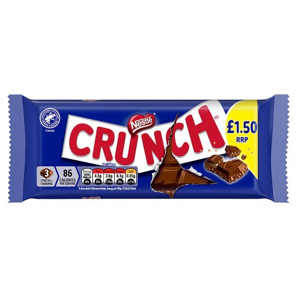Crunch Milk Chocolate Bar 100g (20 x 100g) - Honesty Sales