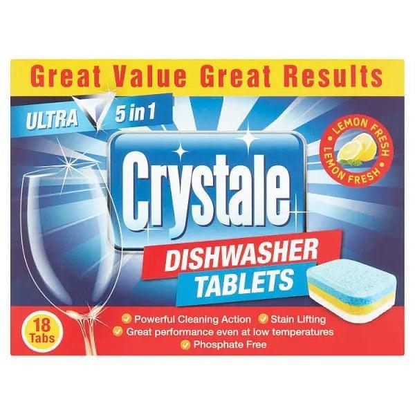 Crystale Lemon Fresh Dishwasher Tablets 18 x 18g (Case of 7) - Honesty Sales
