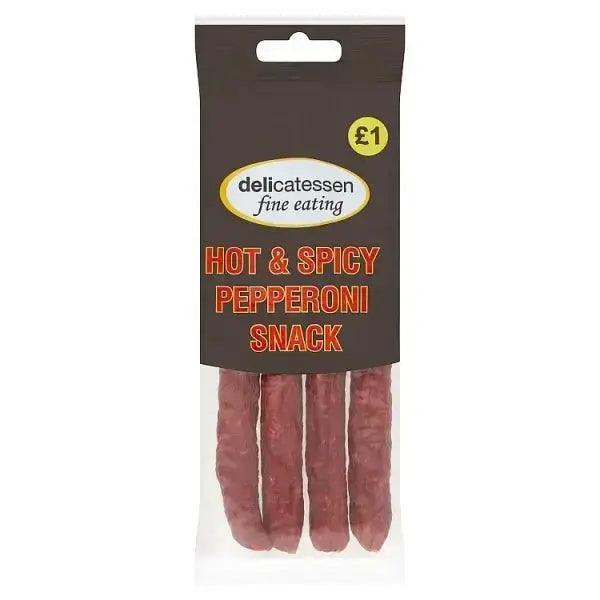 Delicatessen Fine Eating Hot & Spicy Pepperoni Snack 90g - Honesty Sales