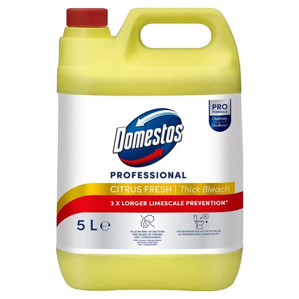 Domestos Professional Citrus Fresh Thick Bleach 2 x 5L (2 x 5l) - Honesty Sales