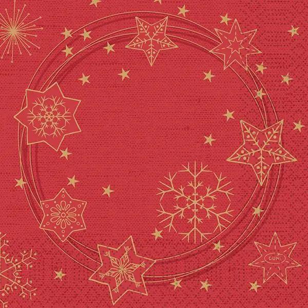 Duni Star Shine Red Napkin 3ply 33cm - Honesty Sales