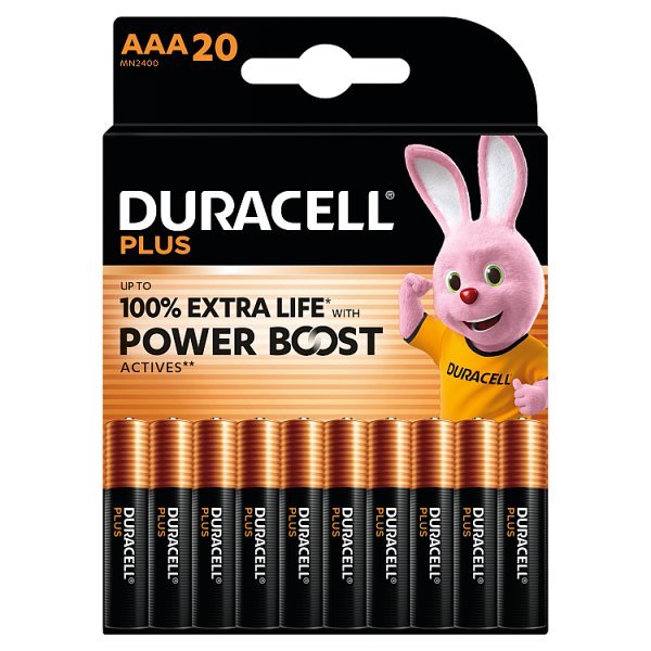 DURACELL Plus AAA Batteries (20 Pack) – Power Boost Alkaline Batteries 1.5V (10 x 20pk) - Honesty Sales