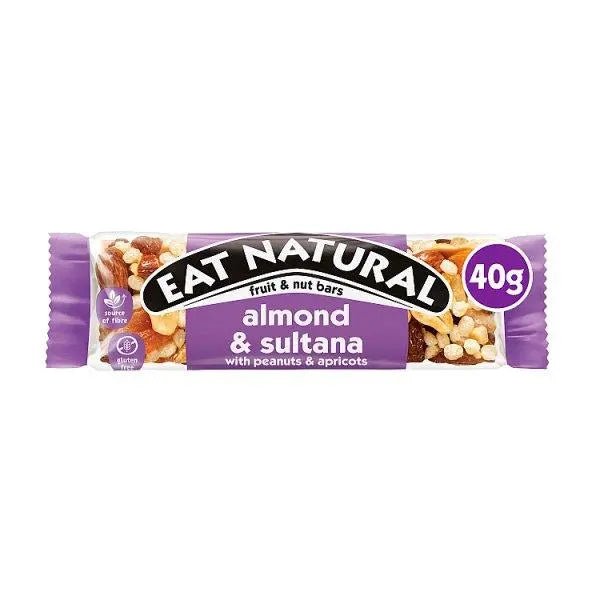 Eat Natural Almond & Sultana with Peanuts & Apricots Fruit & Nut Bars 40g (Case of 12) - Honesty Sales