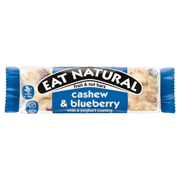 Eat Natural Cashew & Blueberry with a Yoghurt Coating Fruit & Nut Bars 40g (12 x 40g) - Honesty Sales
