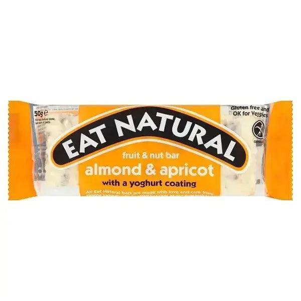 Eat Natural Fruit & Nut Bar Almond & Apricot with a Yoghurt Coating 50g (Case of 12) - Honesty Sales