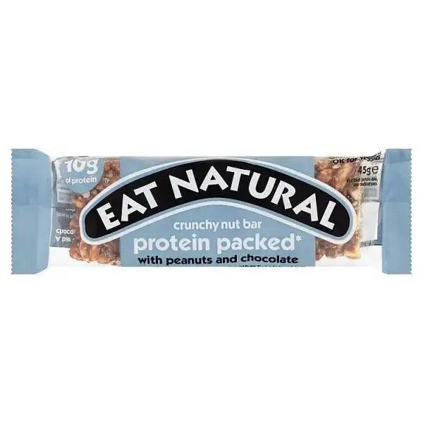 Eat Natural Protein Packed Crunchy Nut Bar with Peanuts and Chocolate 45g (Case of 12) - Honesty Sales